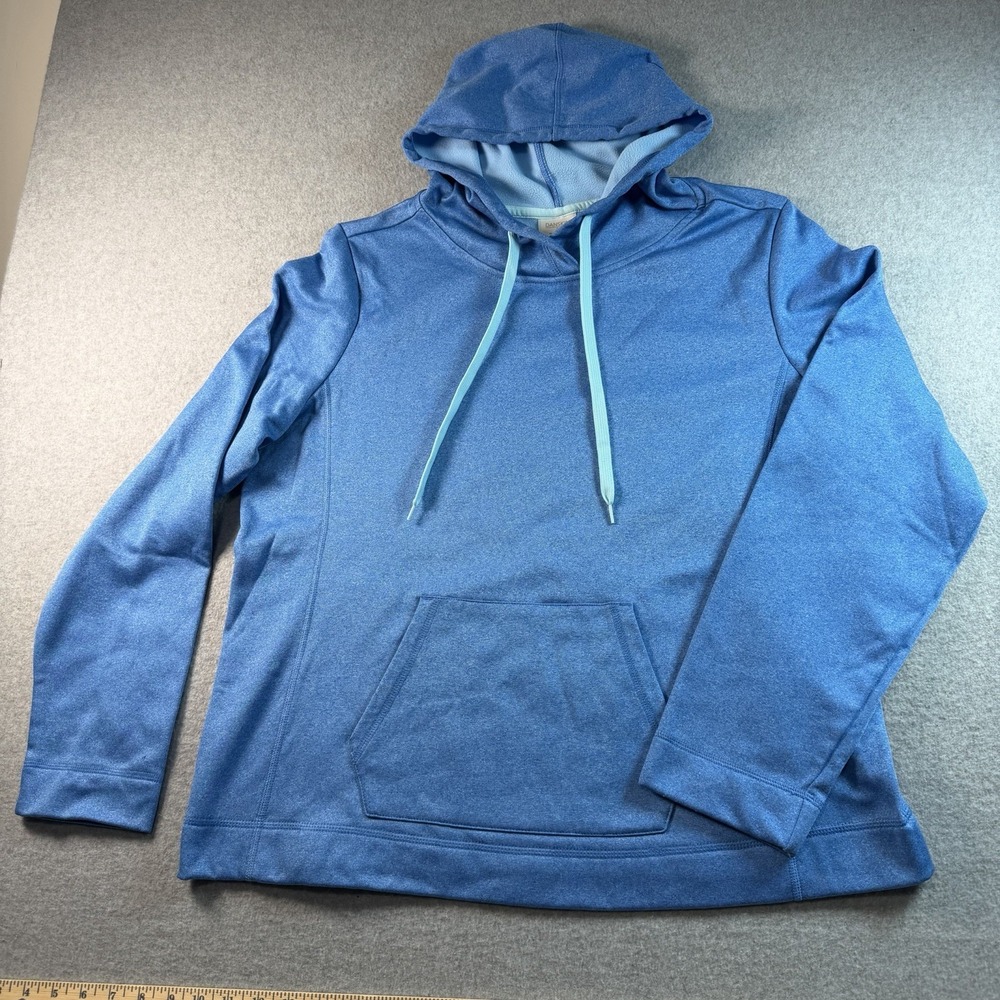 Danskin Now Womens Blue Tech Fleece Pullover Sweatshirt Hoodie XL DL43T-050